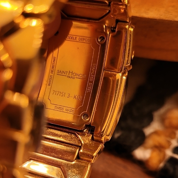 Saint Honore Gold Tone Watch with Diamond Accents - Picture 4 of 4